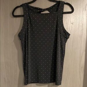 Banana Republic Black Sleeveless Top with White Dots